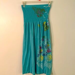 Swimwear cover-up, halter shirt, never worn xs/s turquoise